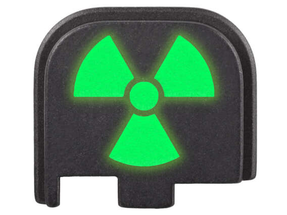 NDZ Rear slide plate para Glock Gen 43/43x/48 con logo radiación glow in the dark