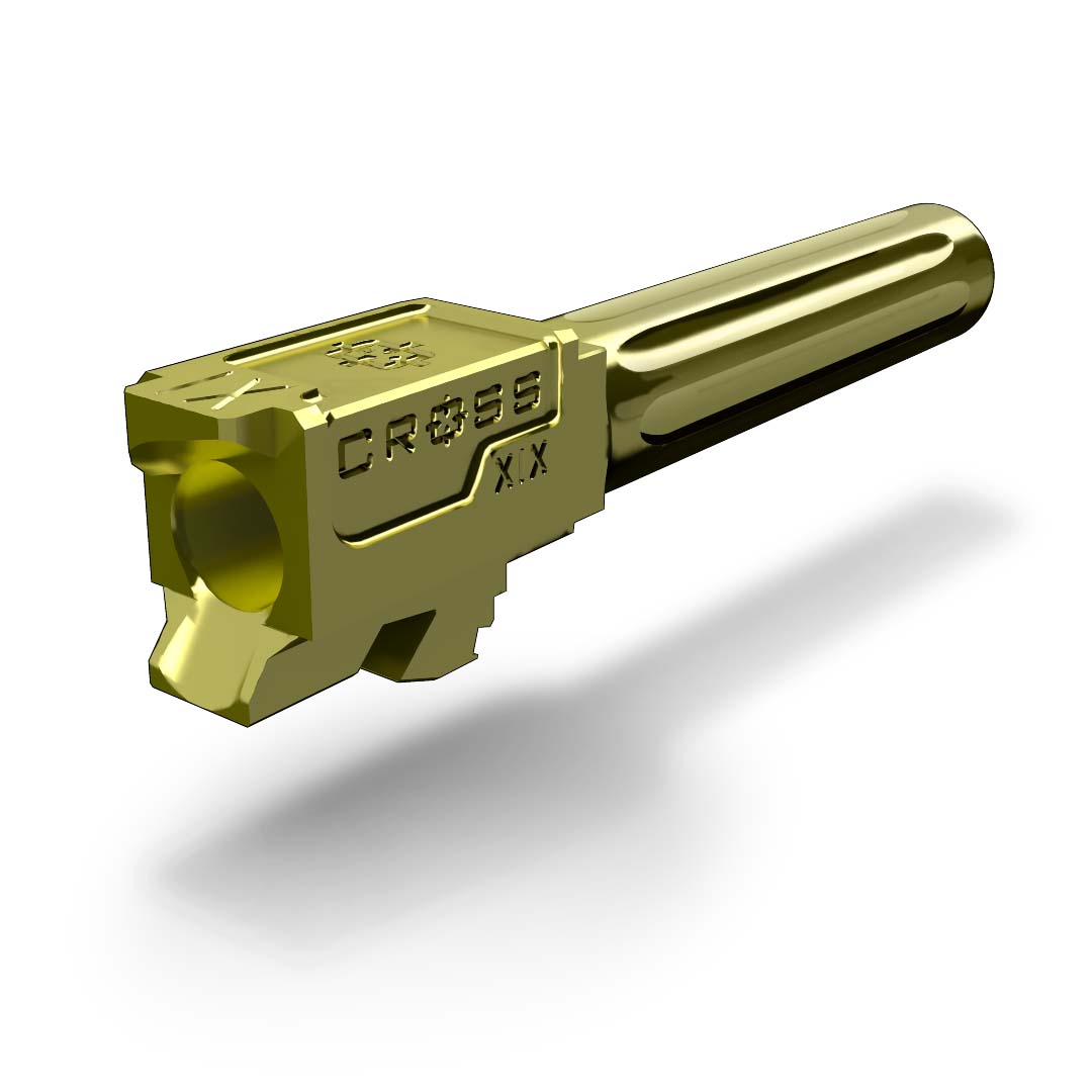 Cross Armory Cañon para Glock 19 GEN 1-5 DORADO CROMEADO - D' Gun Depot