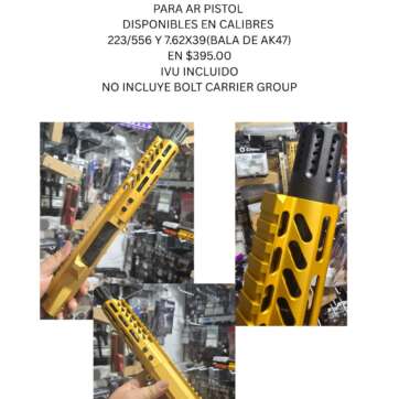 UPPER 7.5 PULGADAS DORADO PARA AR PISTOL CALIBRE 300BO