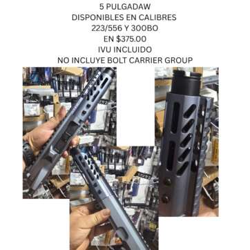 UPPER 5 PULGADAS PARA AR PISTOL CALIBRE 300BO COLOR GRIS