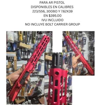 UPPER ROJO 10.5 PULGADAS PARA AR PISTOL CALIBRE 7.62X39