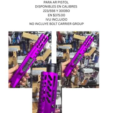 UPPER COLOR PURPURA 5 PULGADAS PARA AR PISTOL CALIBRE 223/556