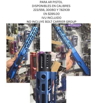 UPPER PARA AR PISTOL 10.5 PULGADAS COLOR AZUL CALIBRE 7.62X39