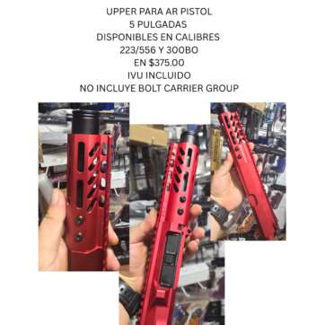 UPPER ROJO PARA AR15 DE 5 PULGADAS CALIBRE 300 BO