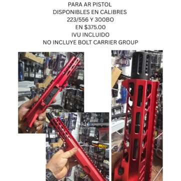 UPPER 5 PULGADAS PARA AR PISTOL COLOR ROJO CALIBRE 300BO